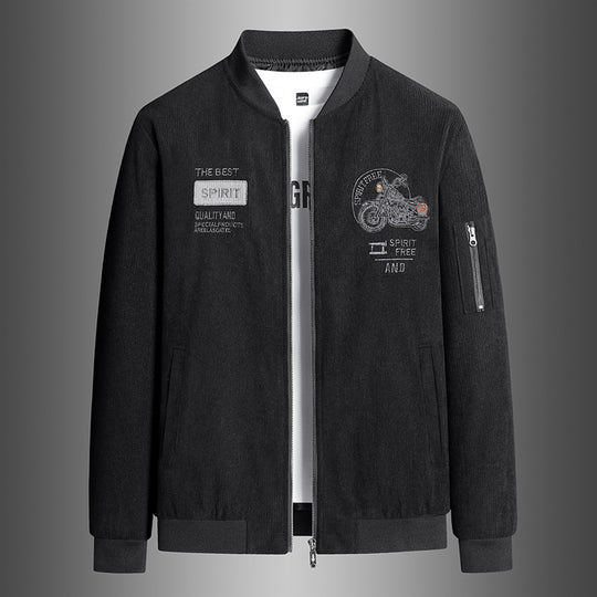 Herren Modische Bomberjacke mit stylischem Motorrad-Design Shop Nory