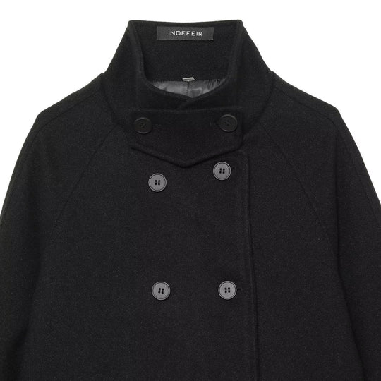 Damen Kurzer Doppelreihiger Wollmix-Cape‑Mantel mit hohem Stehkragen Shop Nory