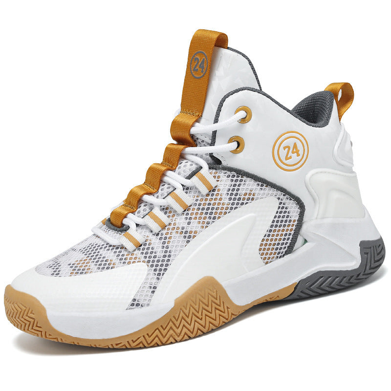 Herren Basketball-High-Top Sneaker mit geometrischem Struktur-Obermaterial und griffiger Herringbone-Sohle Shopy Nory