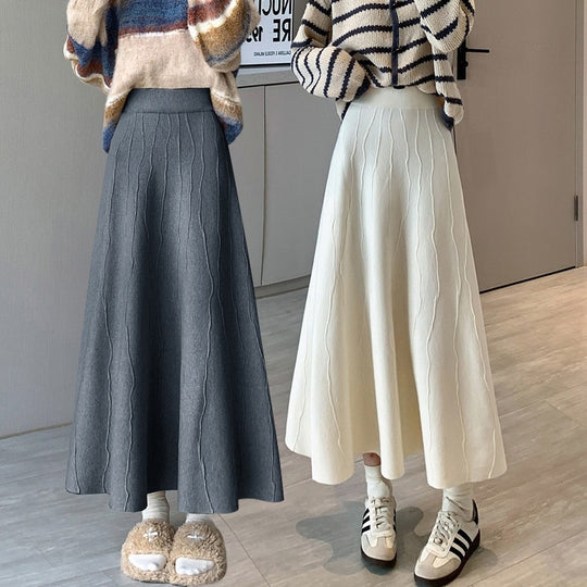 Damen Eleganter Fließender Midirock mit Falten Shop Nory