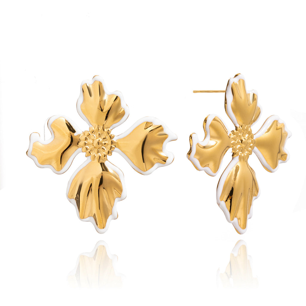 Damen Ohrhänger im floralen Design aus hypoallergenem Edelstahl Shop Nory