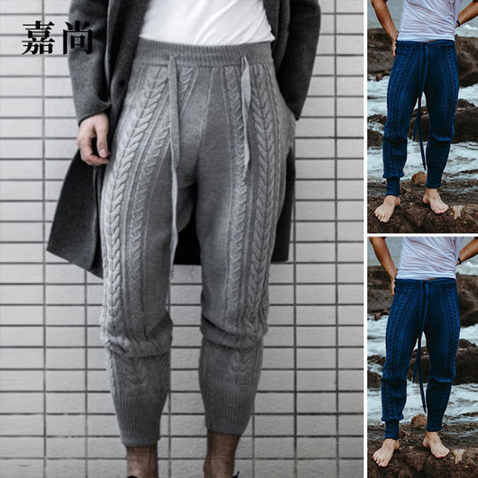 Damen Gestrickte Jogginghose mit Zopfmuster und hohem Bund Shop Nory