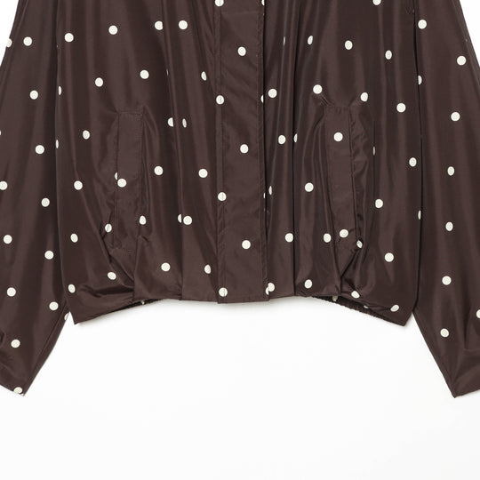 Damen Gepunktete leichte Übergangsjacke mit Funnelkragen und elastischem Saum Shop Nory