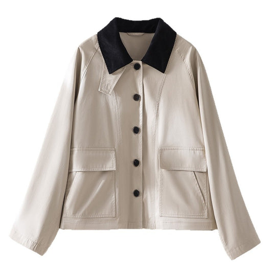 Damen Kurzjacke mit Cordkragen und aufgesetzten Taschen Shop Nory