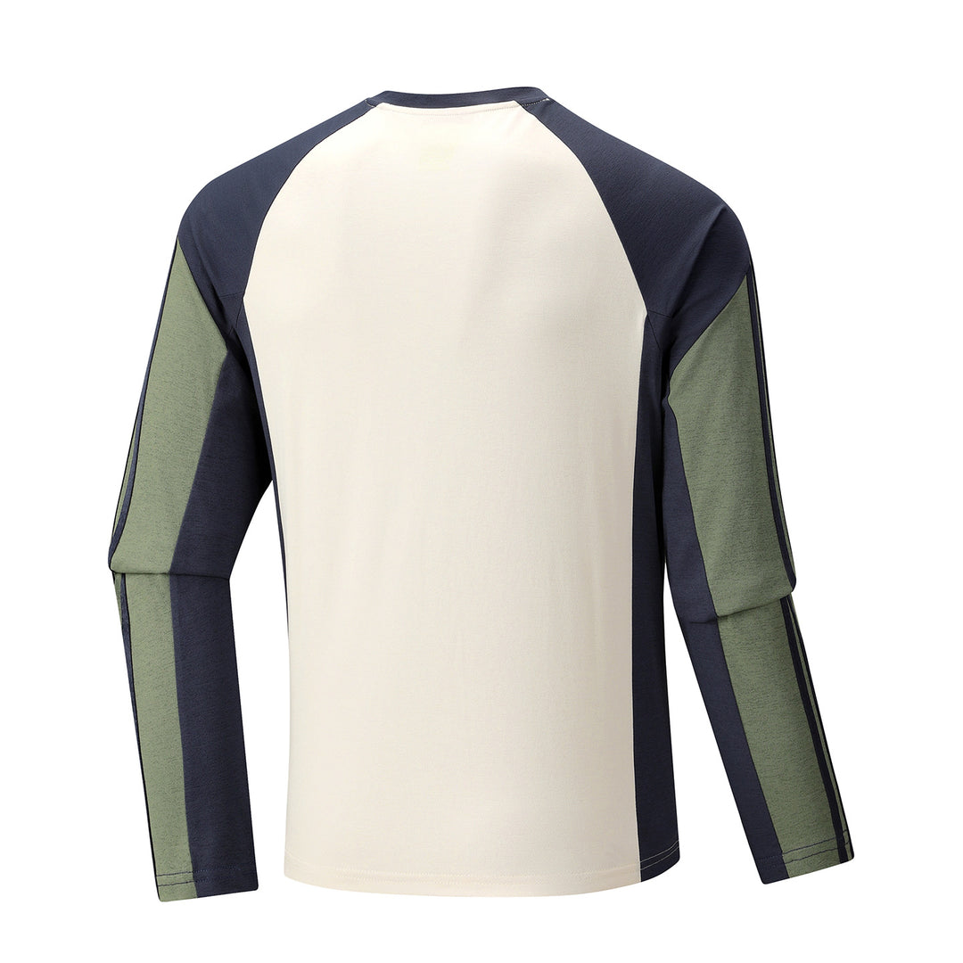Herren Atmungsaktives Langarm-Trainingsshirt mit kurzem Reißverschluss und Raglanärmeln Shop Nory
