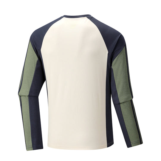 Herren Atmungsaktives Langarm-Trainingsshirt mit kurzem Reißverschluss und Raglanärmeln Shop Nory