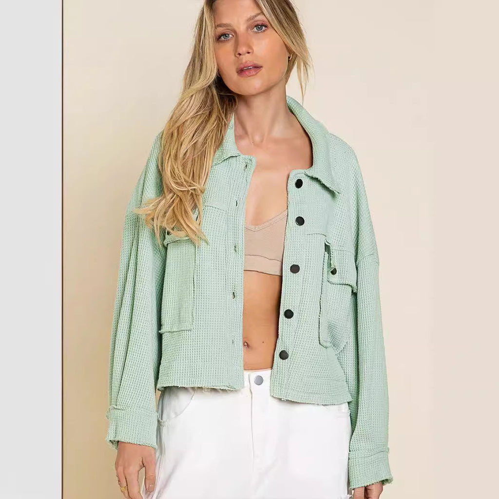 Damen gemütliche Waffle-Jacke