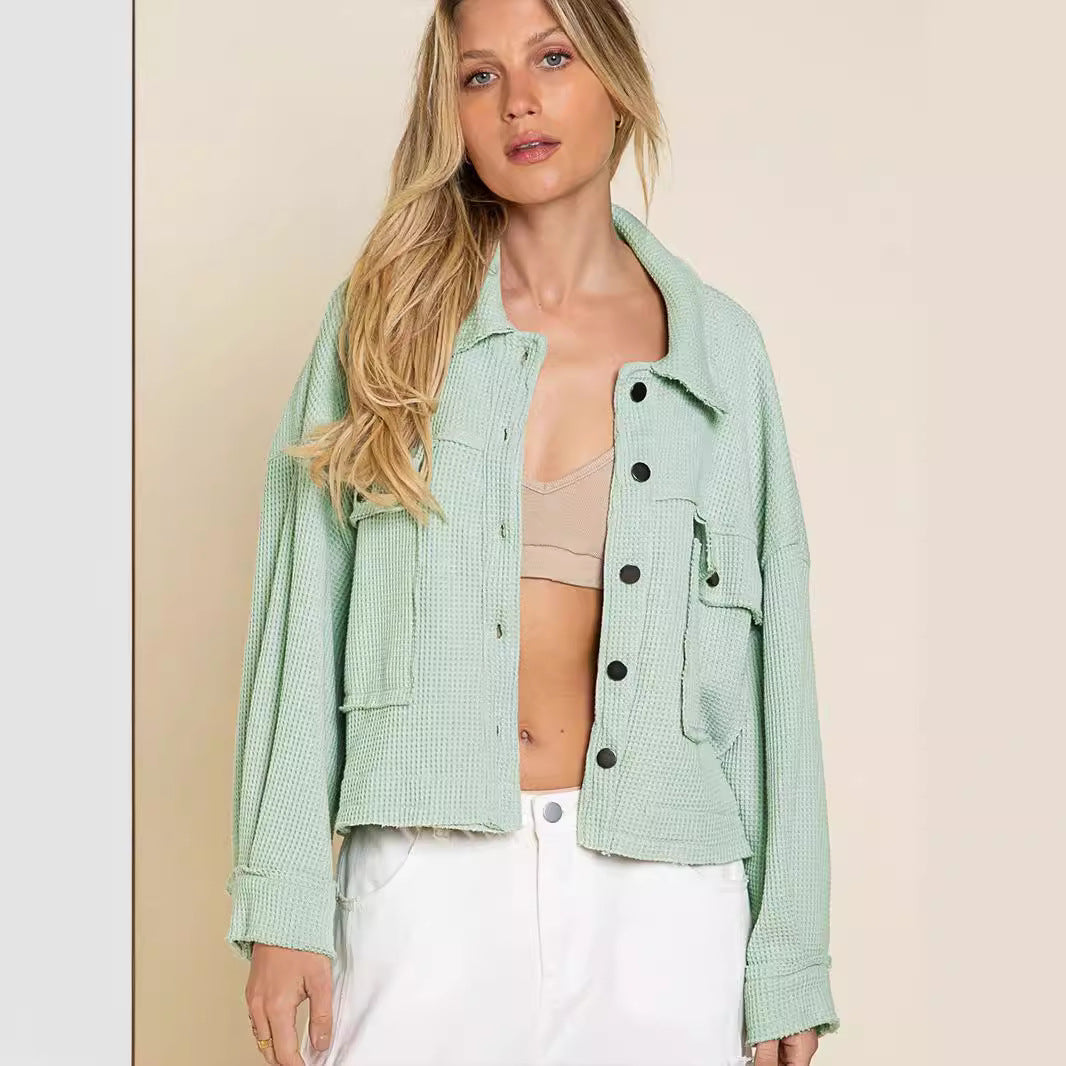 Damen gemütliche Waffle-Jacke