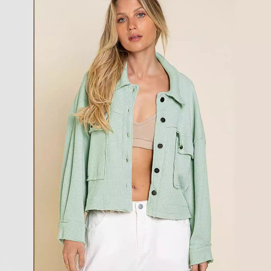 Damen gemütliche Waffle-Jacke