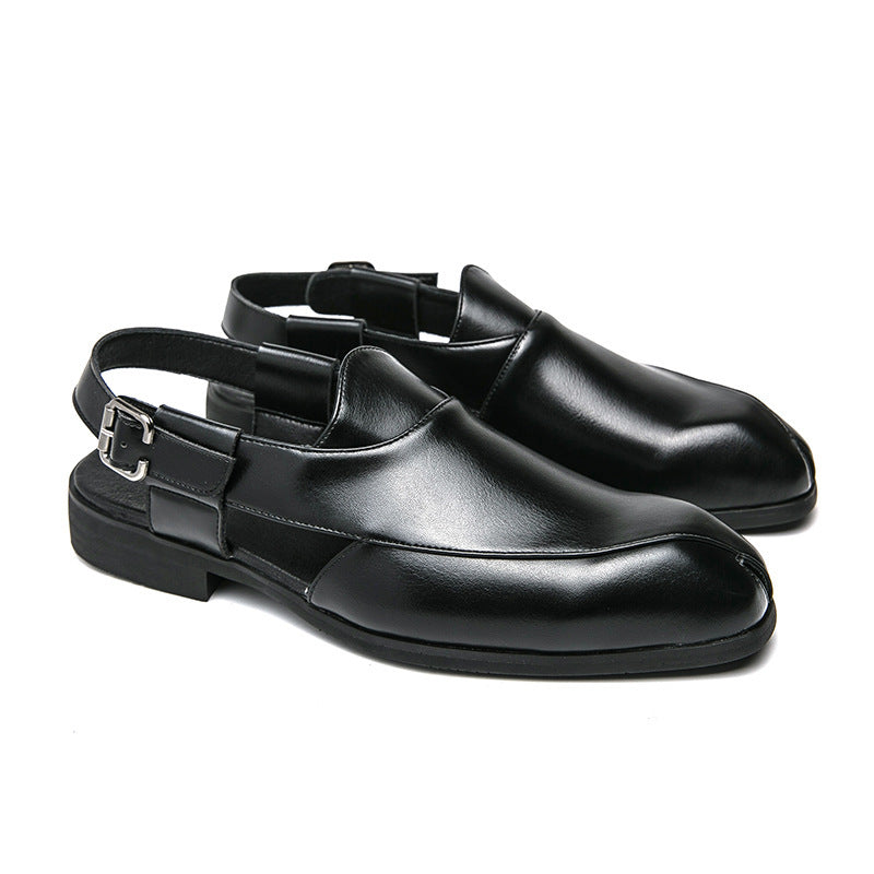 Damen elegante Leder-Mokassins mit verstellbarem Riemen