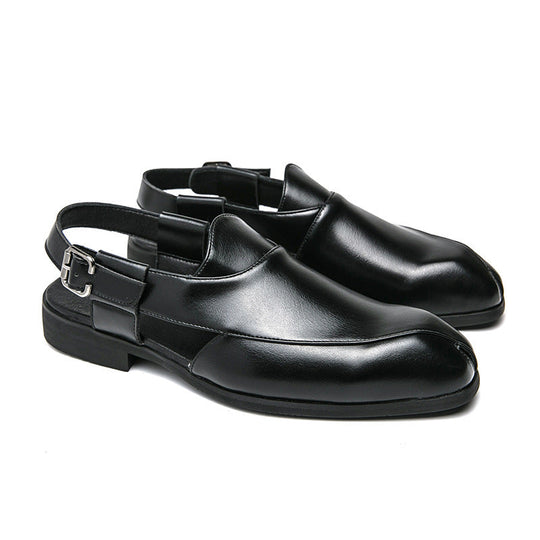 Damen elegante Leder-Mokassins mit verstellbarem Riemen