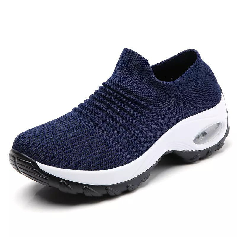 Damen Slip-On Strick-Sneaker mit sockenähnlichem Schaft und Luftkissen-Plateausohle Shopy Nory