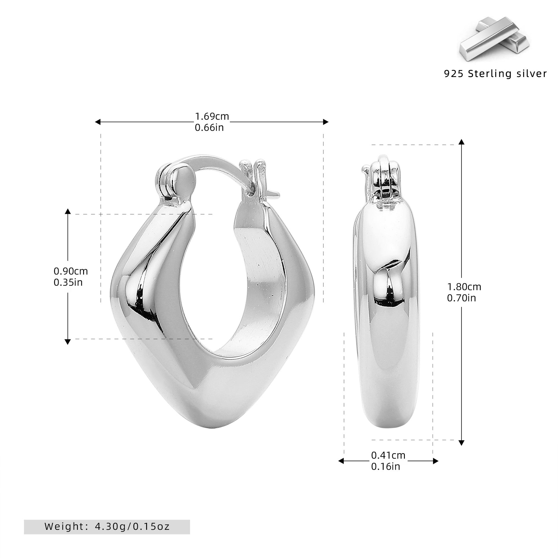Damen Creolen aus hochwertigem 925 Sterlingsilber mit elegantem goldfarbigen Finish Shop Nory