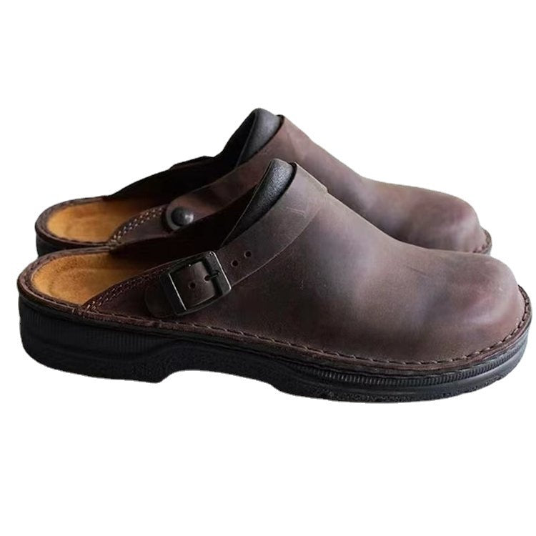 Herren Geschlossene Leder‑Clogs mit verstellbarem Riemen und gepolstertem Komfortfußbett Shop Nory