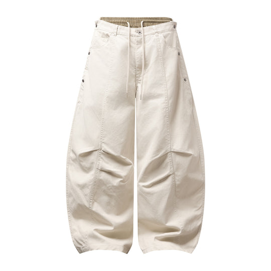 Damen Weite Culotte-Hose mit elastischem Tunnelzugbund und Cargo-Details Shop Nory
