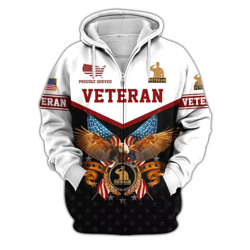Herren Kapuzensweater mit amerikanischem Veteranenmotiv Shop Nory