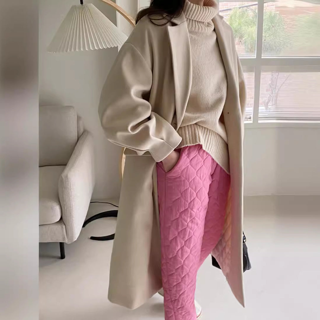 Damen Longline Wollmix-Mantel mit kastiger Oversize-Passform und cleanem Revers Shop Nory
