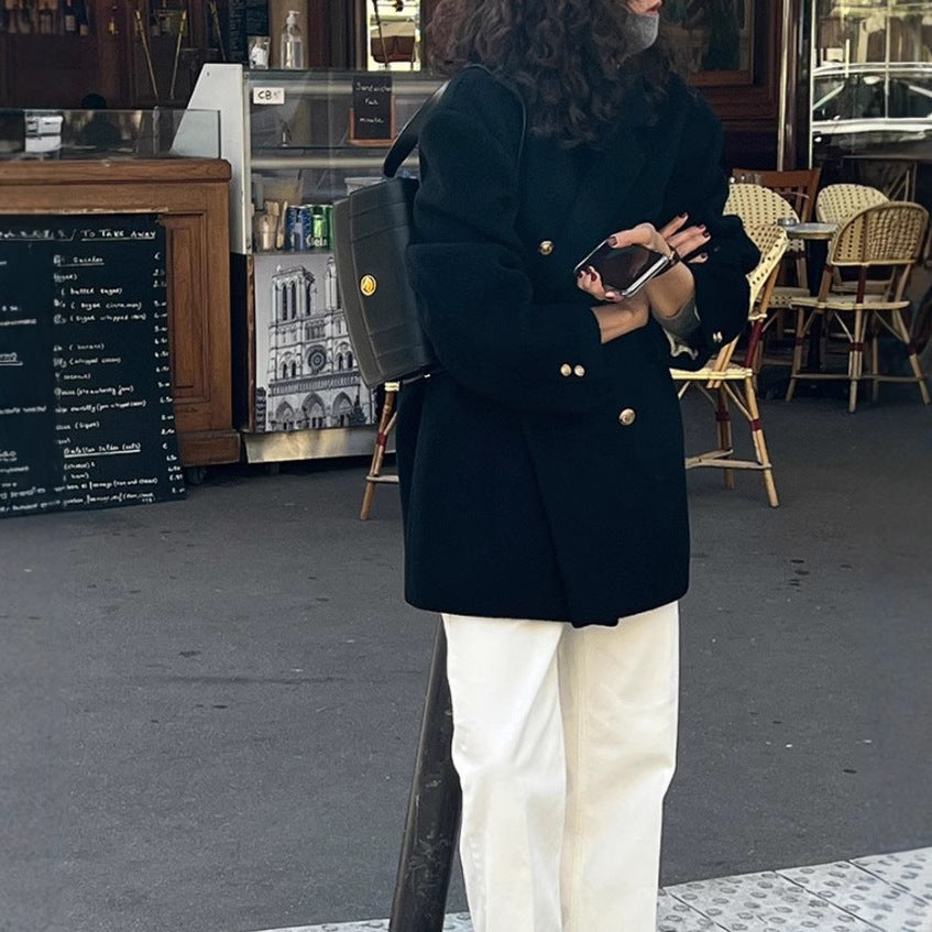 Damen Modischer Oversized-Blazer mit goldenen Knöpfen Shop Nory