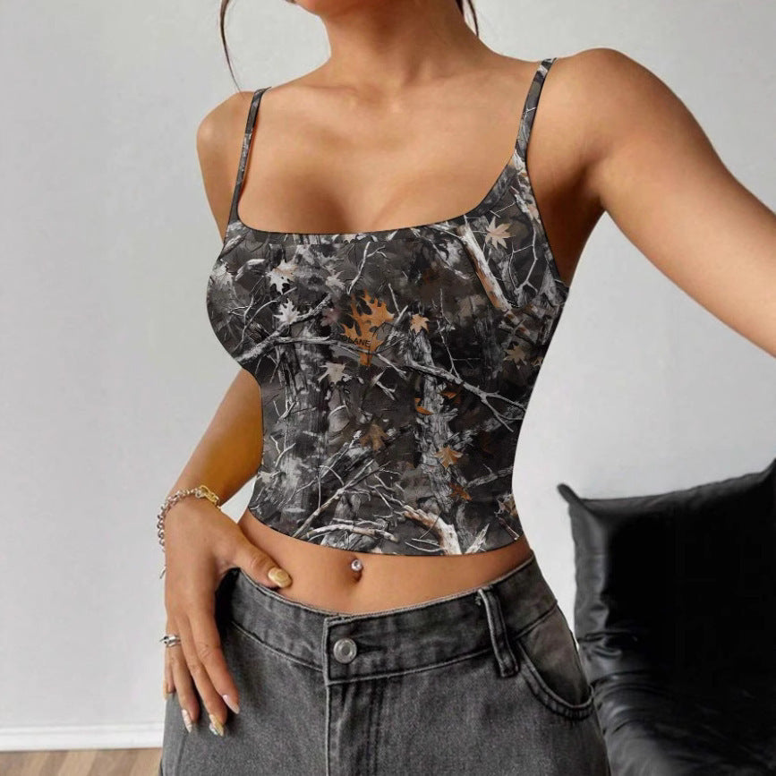 Damen ärmelloses Top im Camouflage-Design