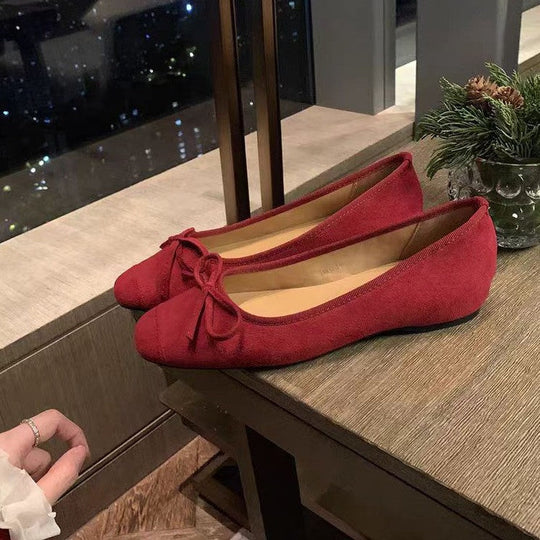 Damen Ballerinas mit runder Spitze und verspieltem Schleifendetail