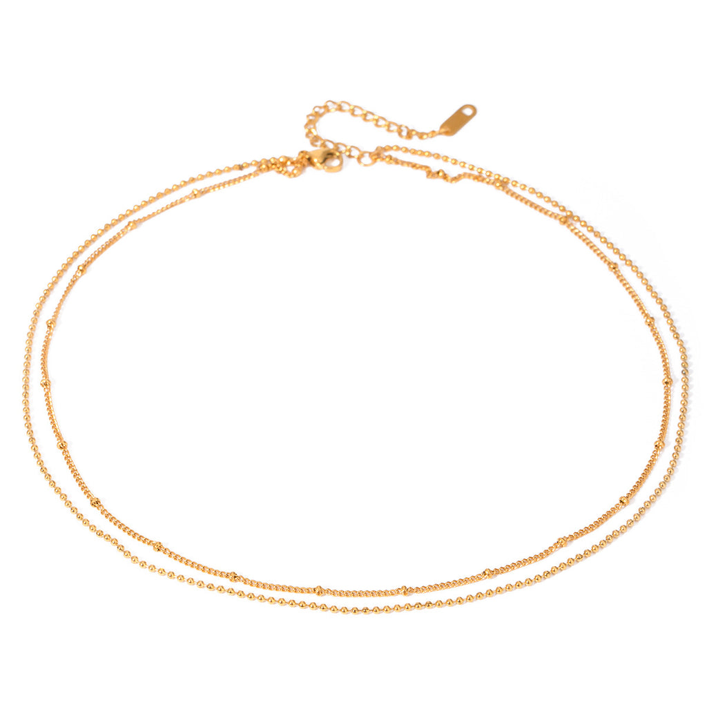 Damen Halskette mit doppeltem Gliederdesign aus hochwertigem Edelstahl Shop Nory