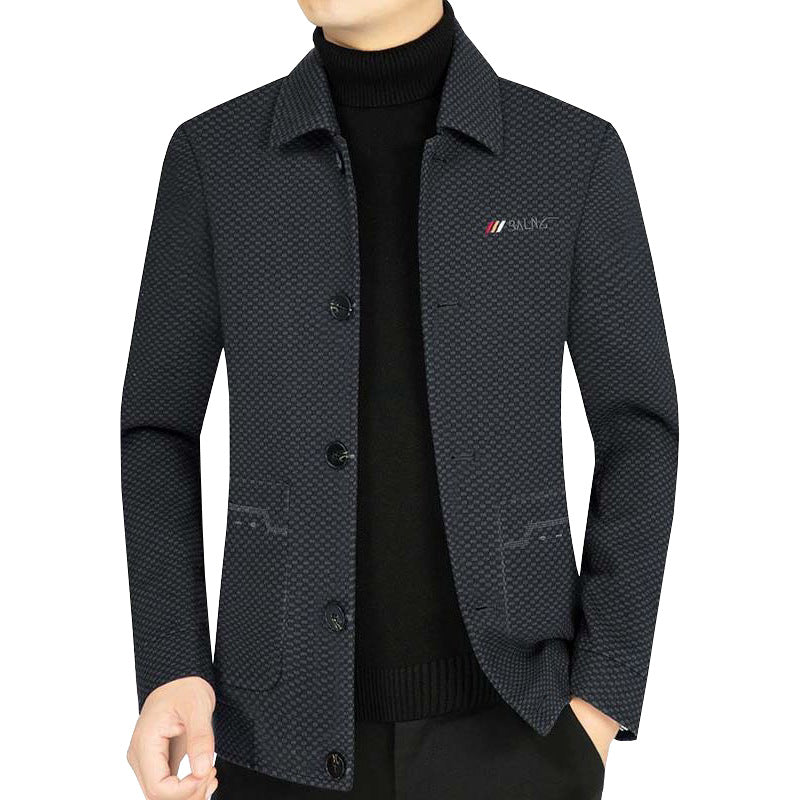 Herren Leichtes strukturiertes Übergangsjackett mit Hemdkragen und aufgesetzten Taschen Shop Nory