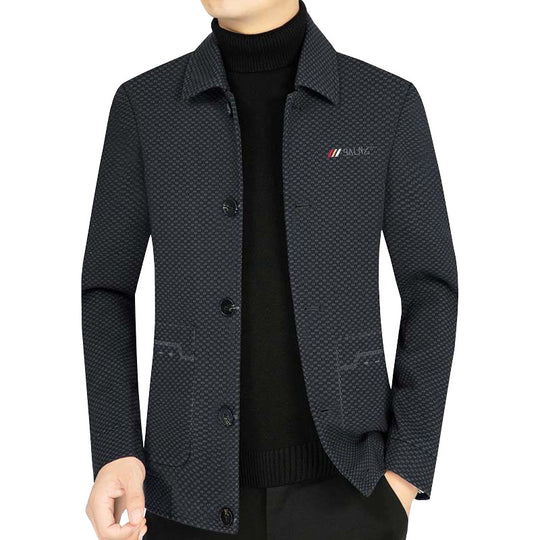Herren Leichtes strukturiertes Übergangsjackett mit Hemdkragen und aufgesetzten Taschen Shop Nory