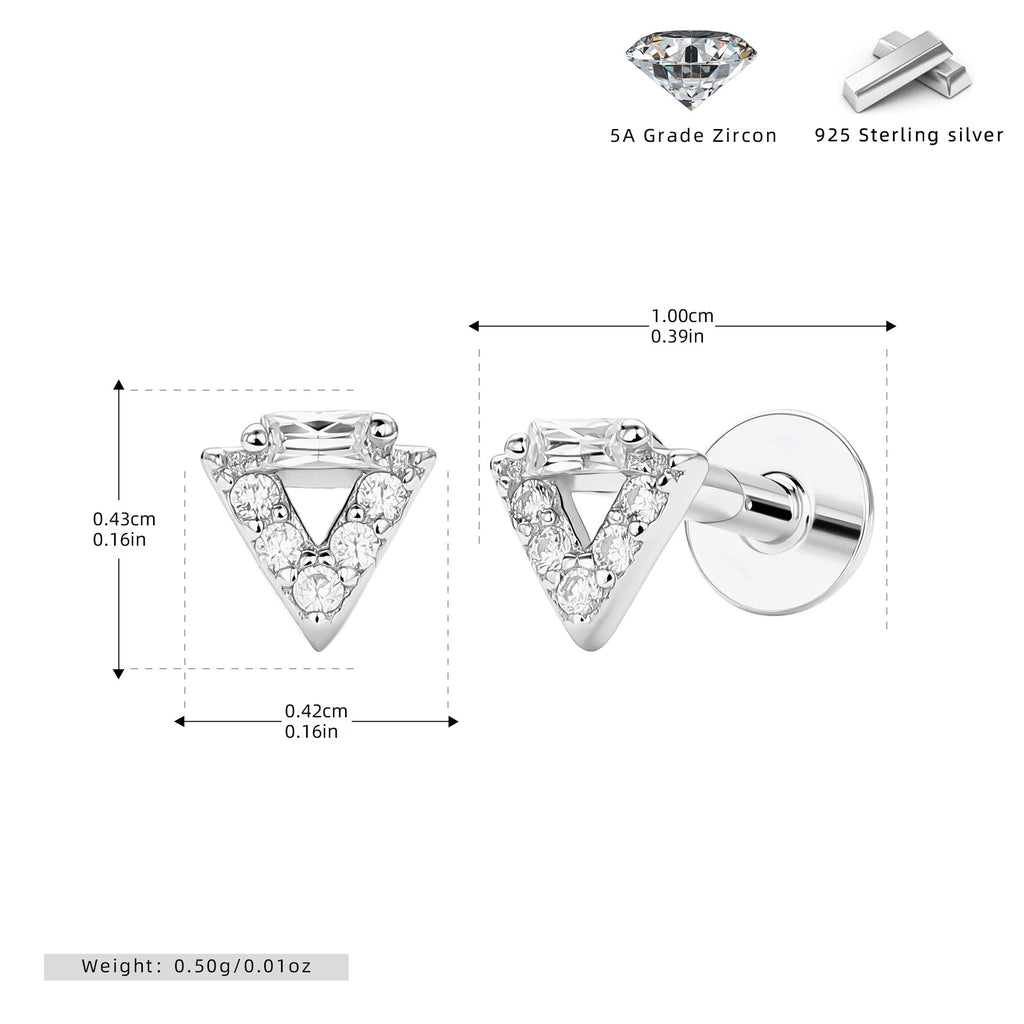 Damen Ohrstecker mit rautenförmigem Zirkonbesatz aus hochwertigem 925 Sterling Silber Shop Nory