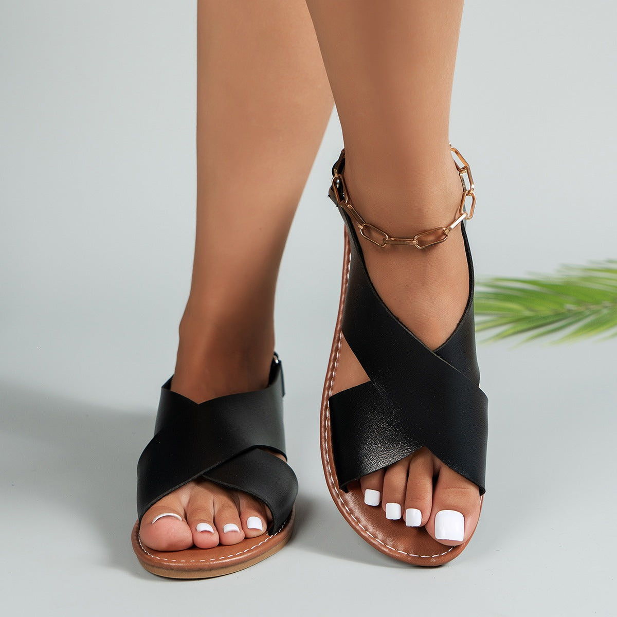 Damen Komfortable Riemchen-Sandalen mit elegantem Schnitt