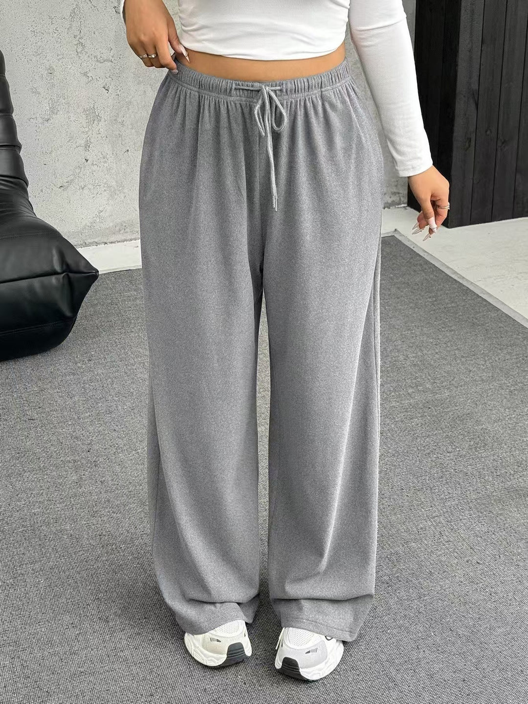 Damen High-Waist weite Beinform Jogginghose Shop Nory