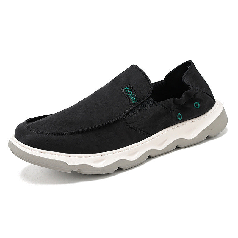 Herren elastischer Nubukoptik-Slipper mit gepolstertem Fersenrand und stoßdämpfender Wellenlaufsohle Shop Nory