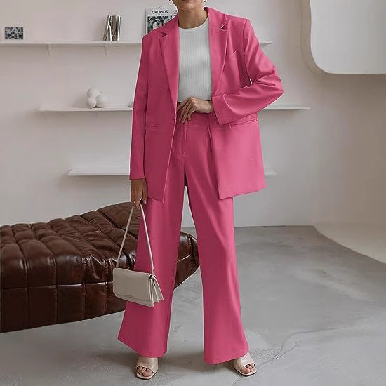 Damen nan Longblazer-Set mit kastiger Oversize-Silhouette, strukturierter Schulterpartie und hochtaillierter Palazzo-Hose Shop Nory