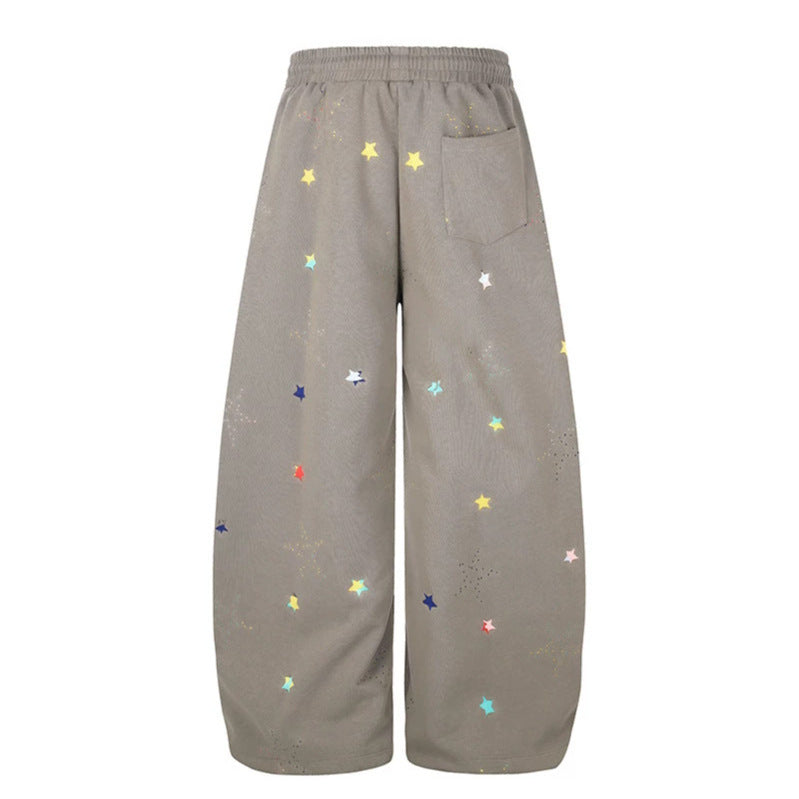 Damen Extraweite Palazzo‑Sweathose im Balloon‑Cut mit elastischem Komfortbund, Kordelzug und Sternen‑Applikation Shop Nory