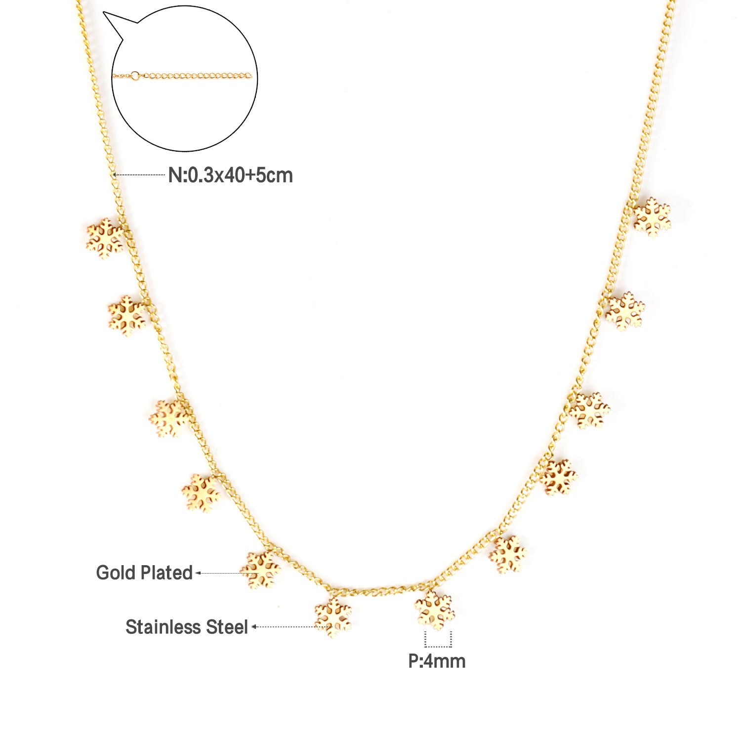 Damen elegante Goldplattierte Halskette mit geometrischen Anhängern Shop Nory