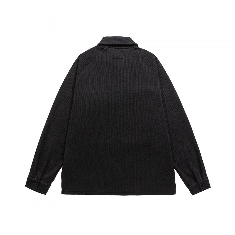 Herren Waffelstrick-Halbzip-Pullover mit Polokragen Shop Nory