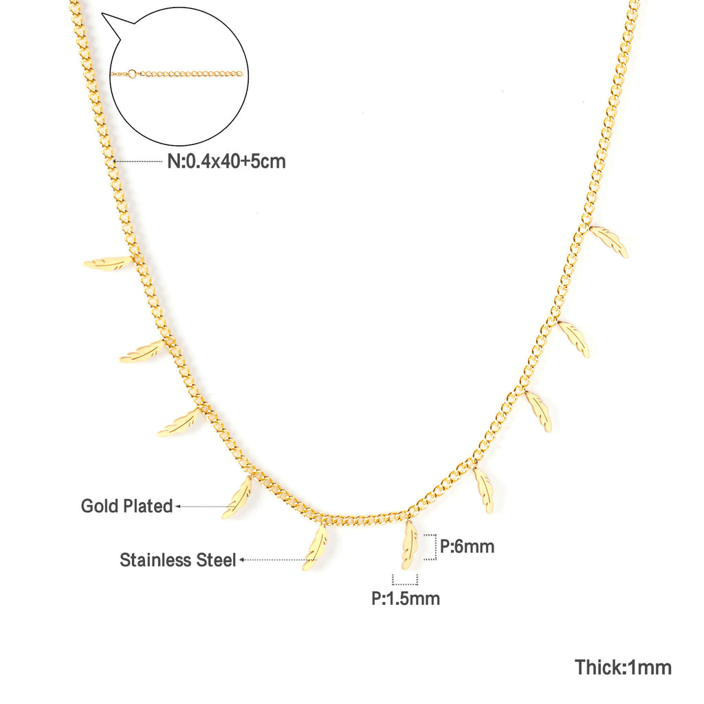 Damen elegante Goldplattierte Halskette mit geometrischen Anhängern Shop Nory