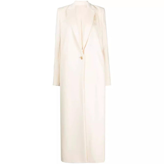 Damen Longline Wollmantel mit Ein-Knopf-Verschluss und tailliertem Revers Shop Nory