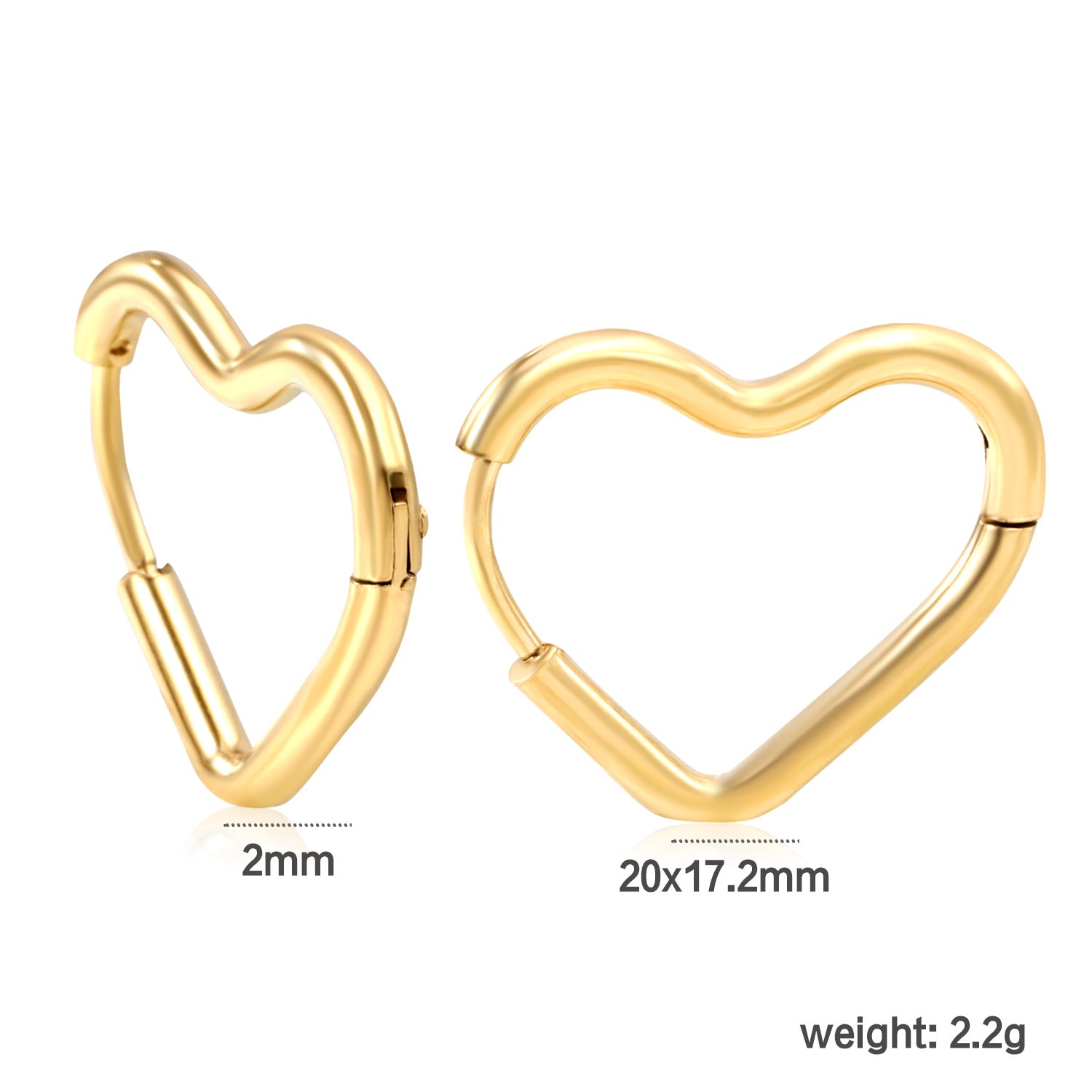 Damen Herzförmige Edelstahl Ohrhänger Shop Nory