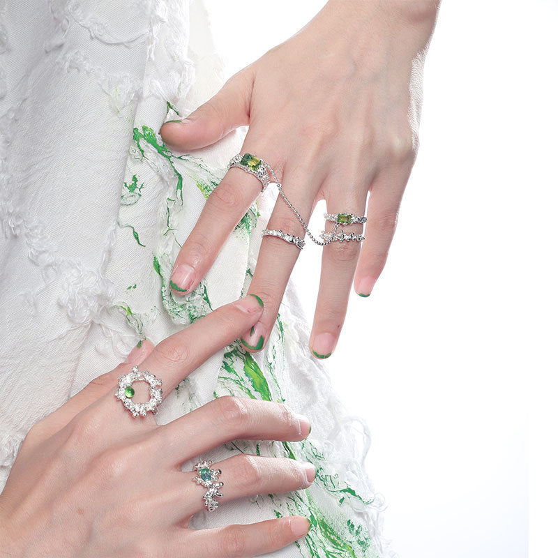 Damen Offener Ring mit kunstvollem Wellenmuster Shop Nory