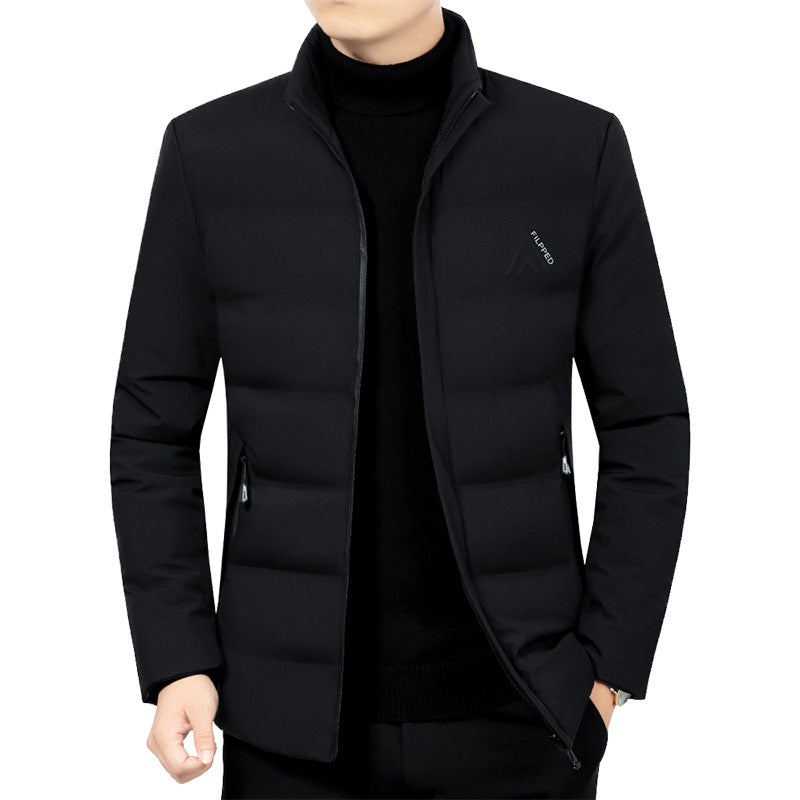 Herren Leicht wattierte City-Steppjacke mit Stehkragen und Reißverschlusstaschen Shop Nory