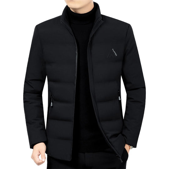 Herren Leicht wattierte City-Steppjacke mit Stehkragen und Reißverschlusstaschen Shop Nory