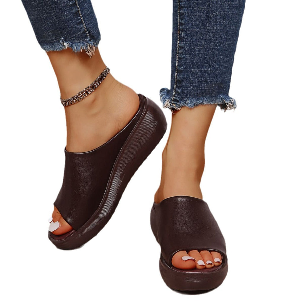 Damen Plateau-Sandalen mit offenem Zehenbereich und rutschfester Sohle