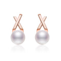 Damen Ohrstecker mit elegantem Perlendesign und modernem Kreuzmotiv Shop Nory