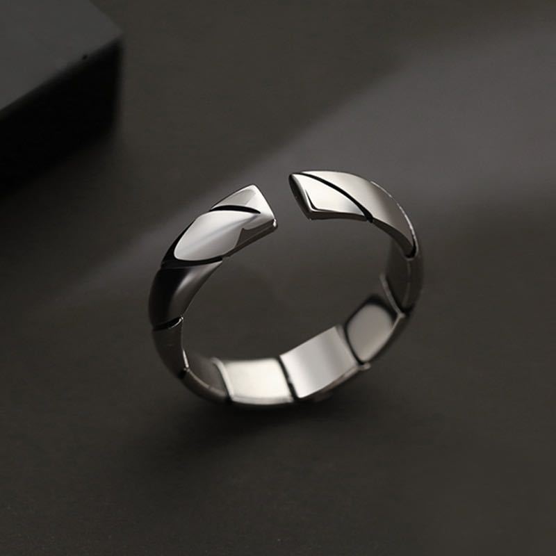 Damen Offener Edelstahlring mit modernem Spiral-Design Shop Nory