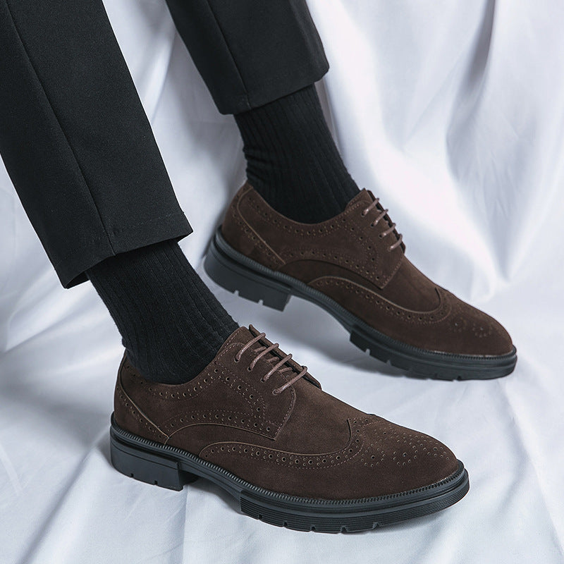 Herren Brogue-Derby aus Veloursleder mit gepolstertem Komfortfußbett und profilierter Gummilaufsohle Shop Nory