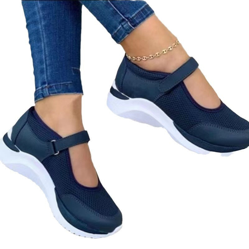 Damen Atmungsaktive Slip-on Sneakers mit verstellbarem Riemen