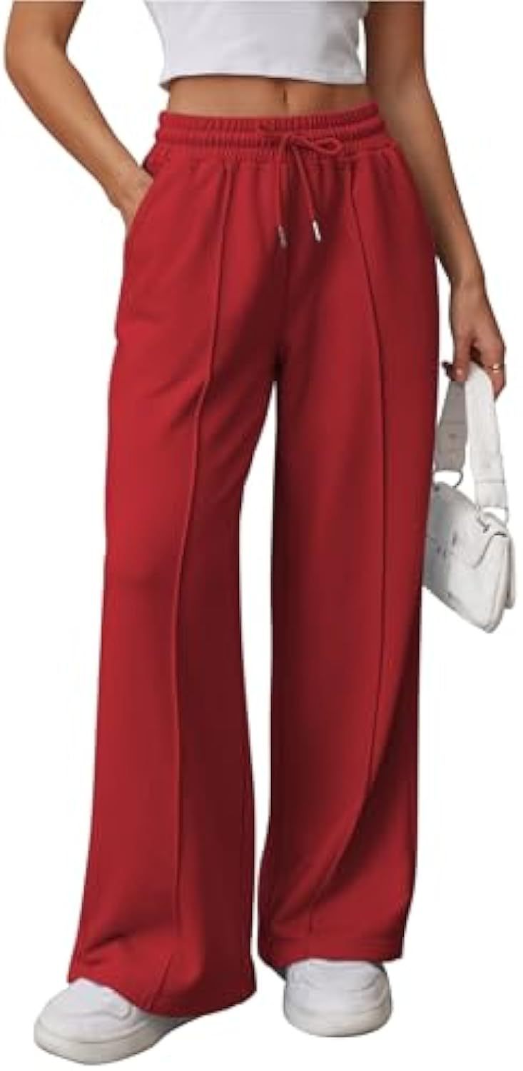 Damen Komfortable Weite Sweatpants mit elastischem Bund und praktischen Taschen