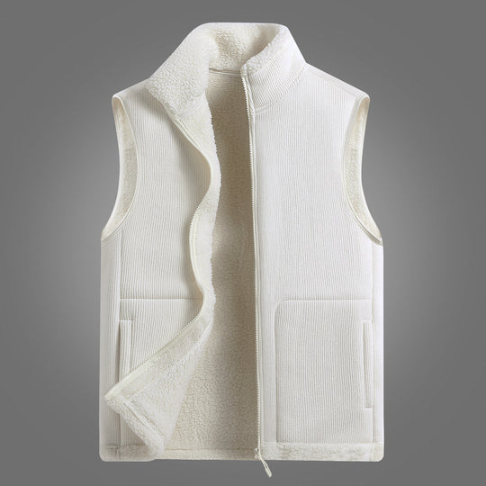 Damen Leichte Sherpa-Lagenweste mit geripptem Außenmaterial hohem Stehkragen und Fronttaschen Shop Nory