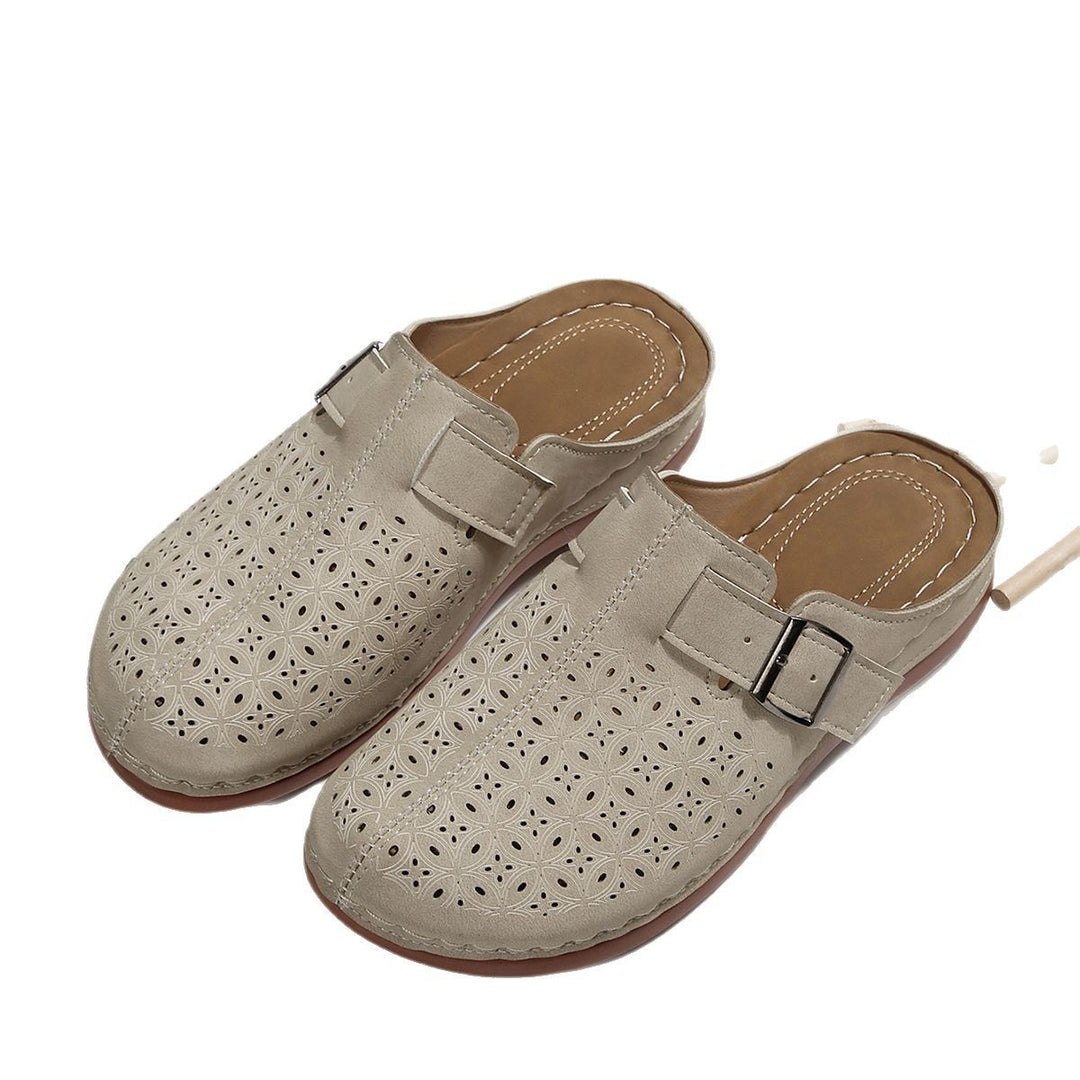 Damen Perforierte Komfort-Mule mit verstellbarer Metallschnalle und gepolstertem Fußbett Shop Nory