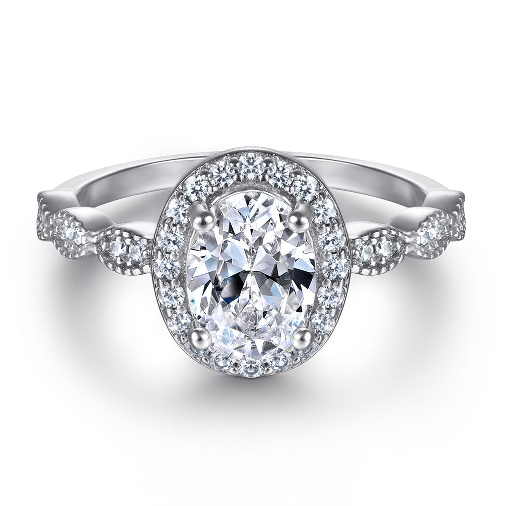 Damen Ring mit floralen Details und glitzernden Zirkonia Shop Nory